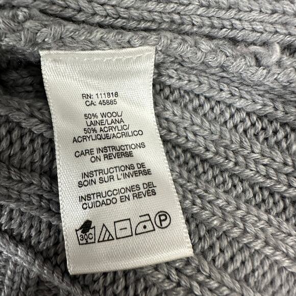 Michael Michael Kors Womens Sweater Size S Gray Crochet Open Knit Wool Blend - Picture 4 of 7